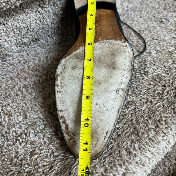 a.testoni Men\'s Black Leather Oxfords Dress Shoes.